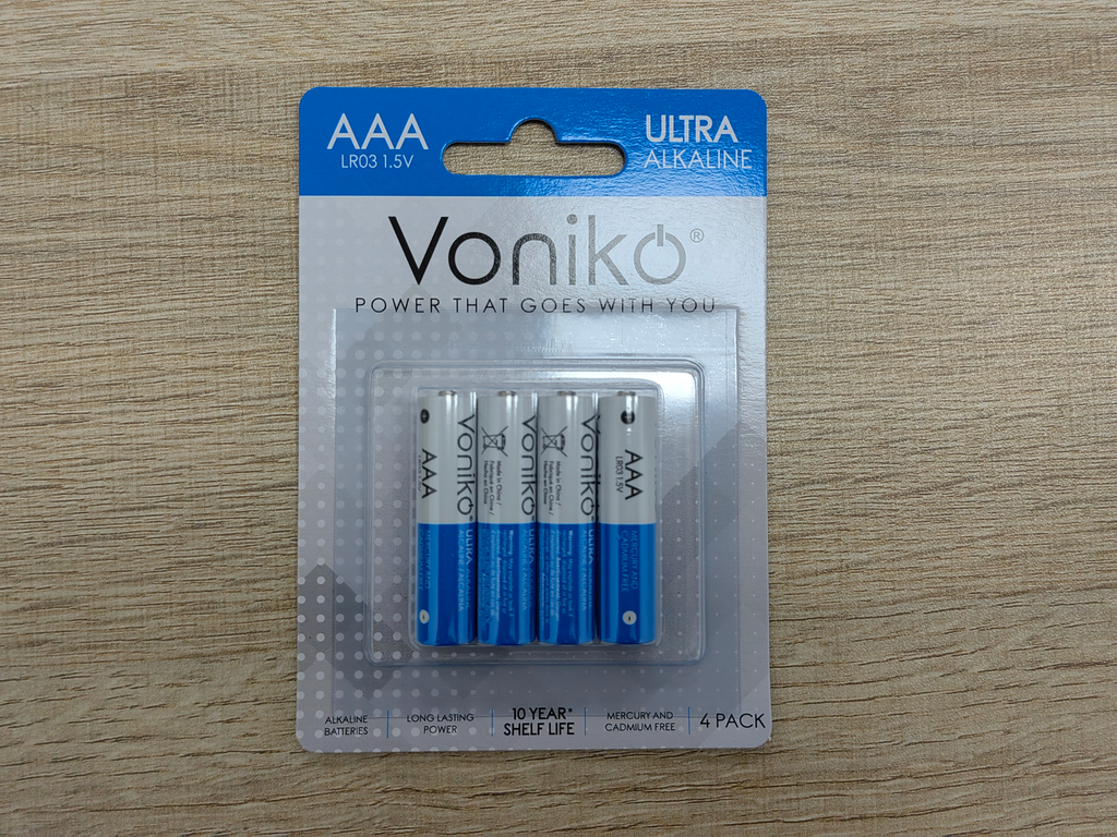 [20801011]  voniko ultra alkaine بطاريات فونكيو  AAA عدد 4         