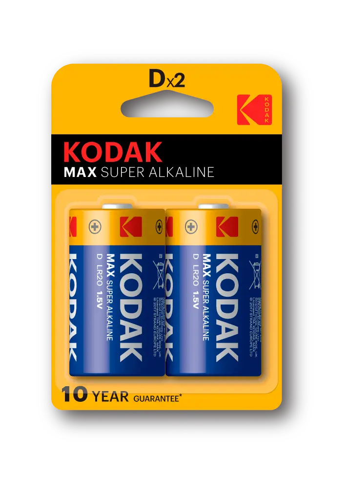 بطاريات Kodak ألكالاين ماكس D حجم كبير