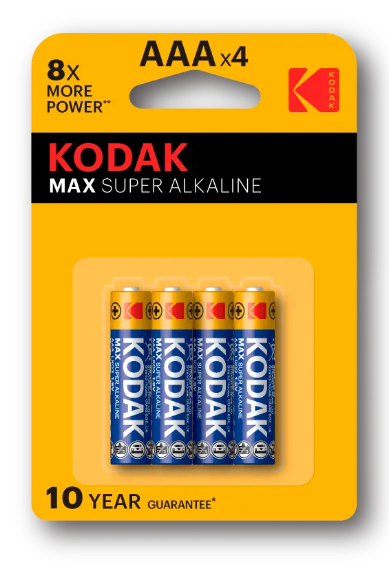 [30952812] بطاريات Kodak ألكالاين ماكس AAA عدد 4