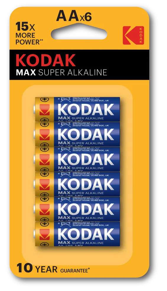 بطاريات Kodak ألكالاين ماكس AA عدد6