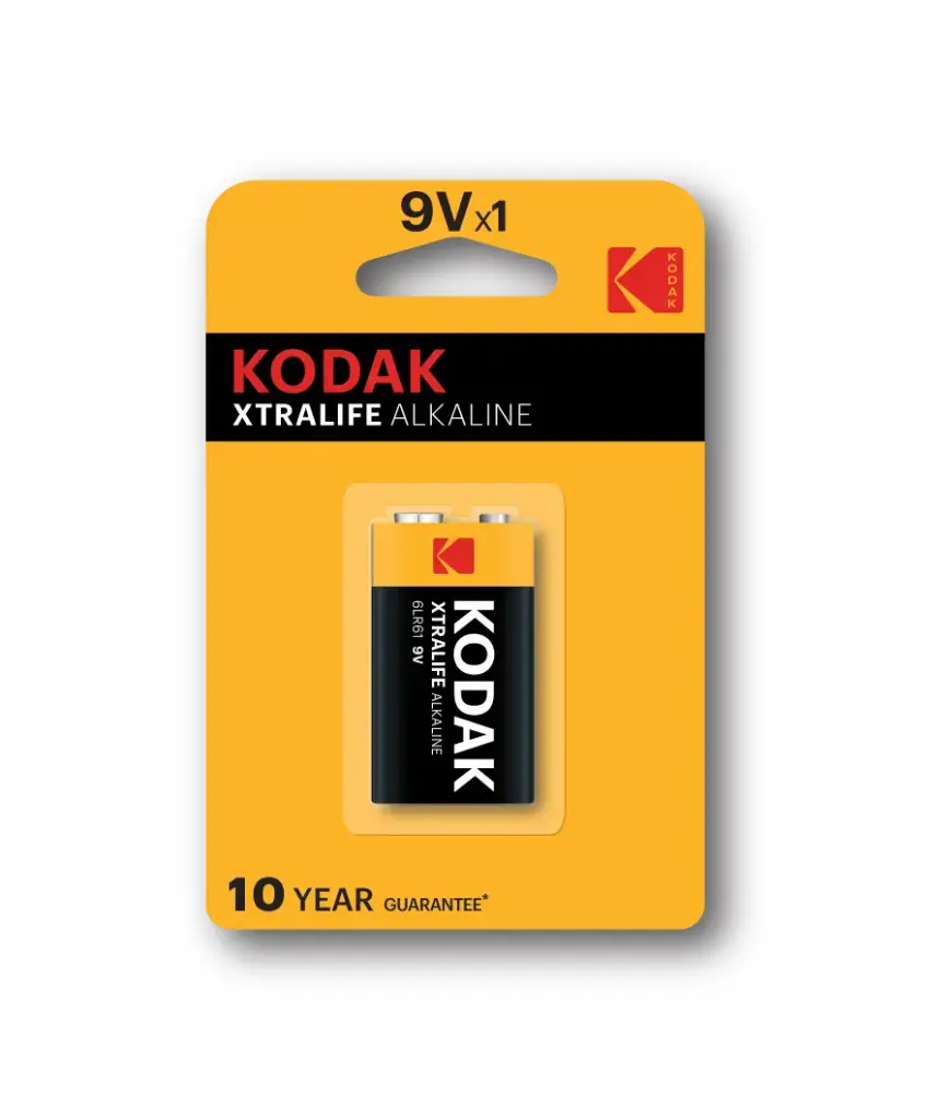 بطاريات Kodak ألكالاين- إكسترا لايف9V