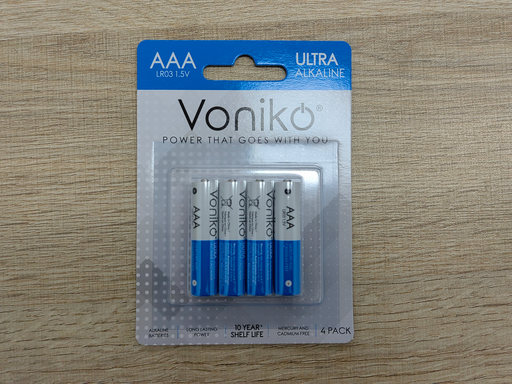 [20801011]  voniko ultra alkaine بطاريات فونكيو  AAA عدد 4         