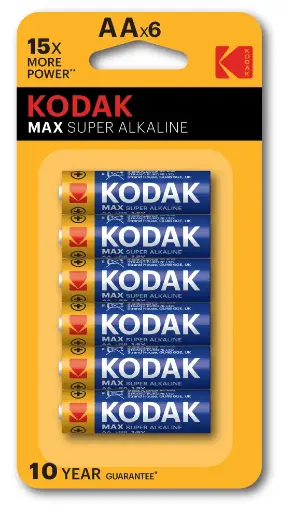 [30411937] بطاريات Kodak ألكالاين ماكس AA عدد6